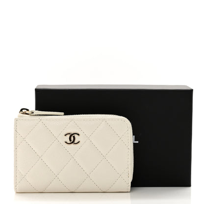 Chanel Caviar Quilted Zipped Key Holder Case White 8 of 8