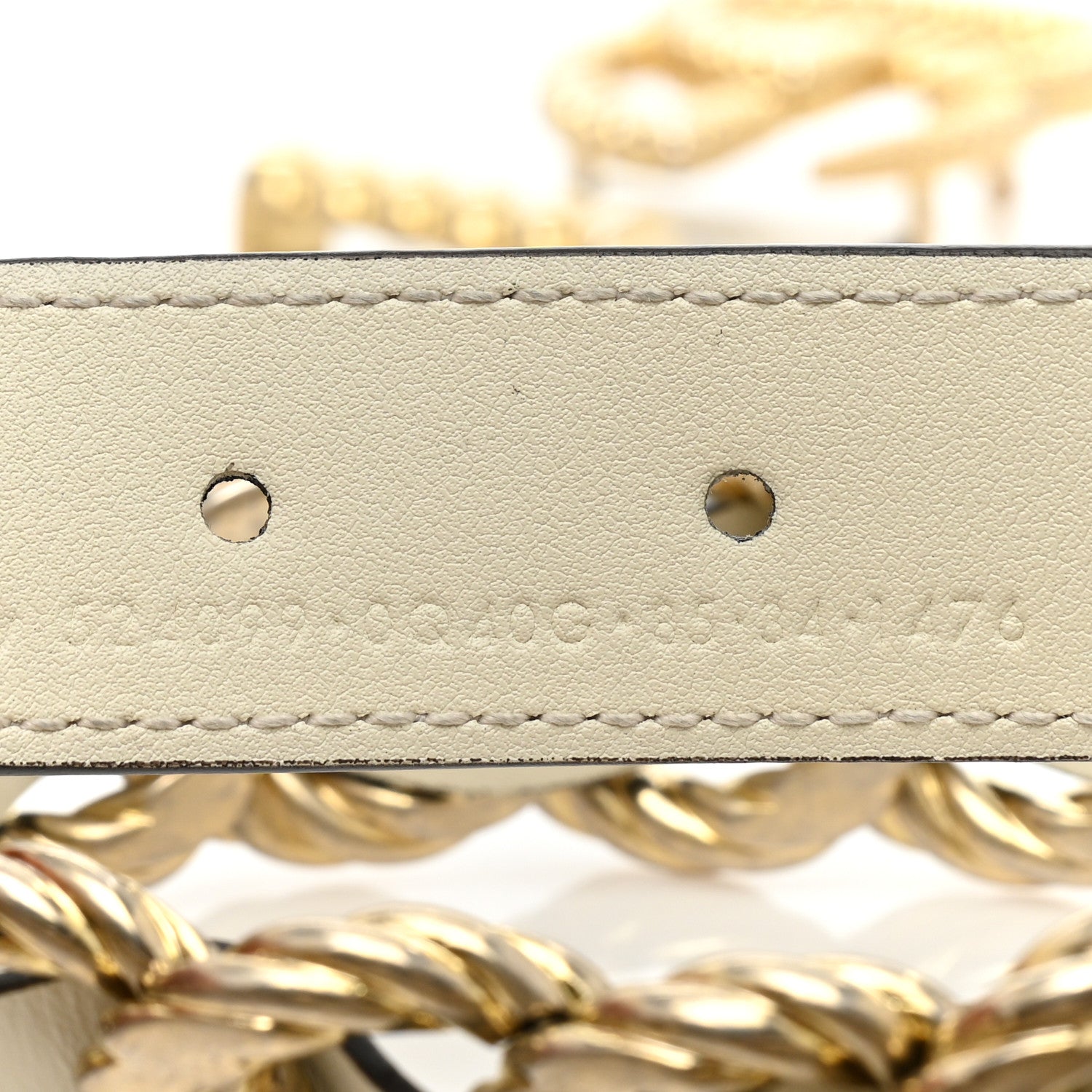 Gucci Calfskin Torchon Double G Chain 25mm Belt 85 34 Mystic White 4 of 7