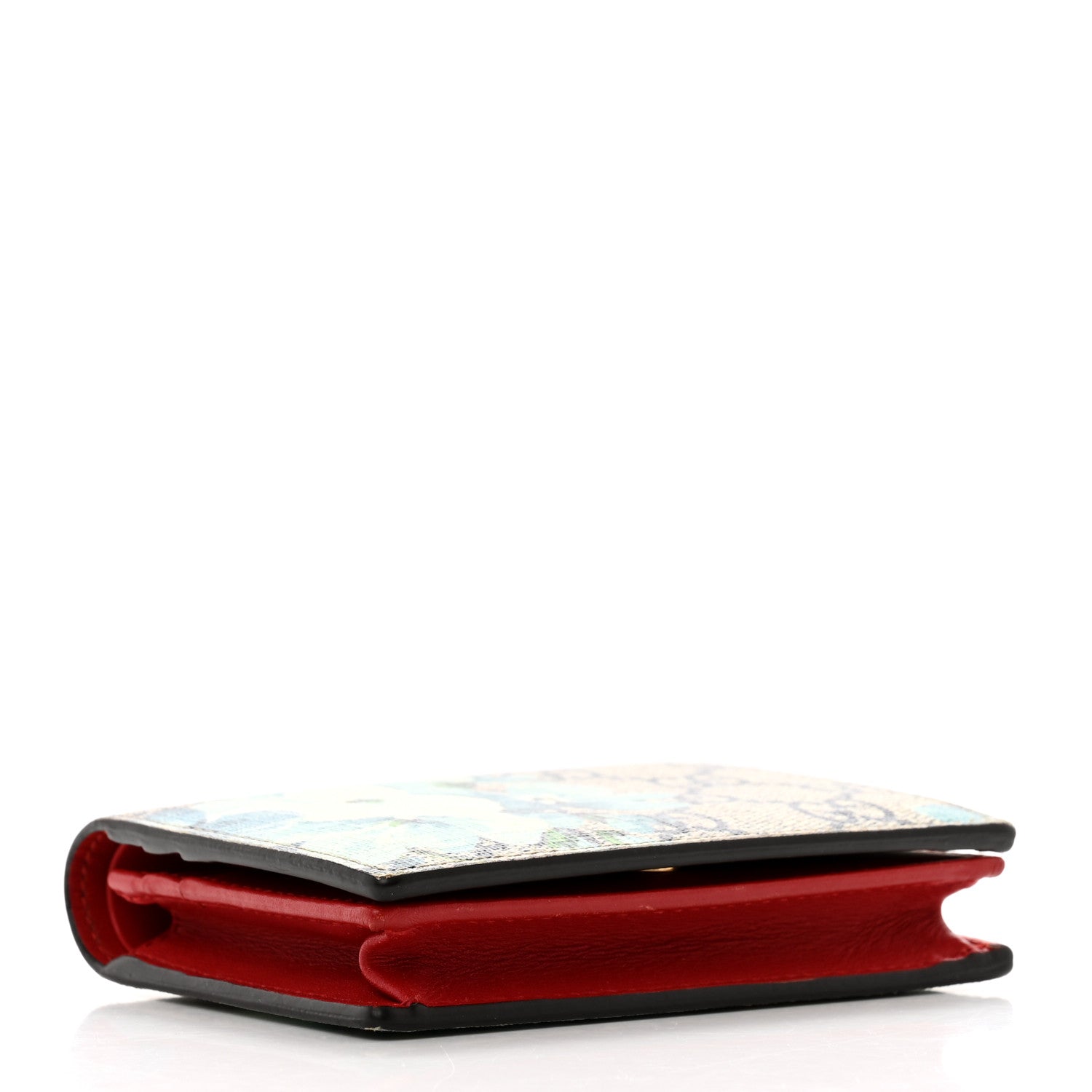 Gucci GG Supreme Monogram Blooms Card Case Beige Blue Navy Hibiscus Red 4 of 8