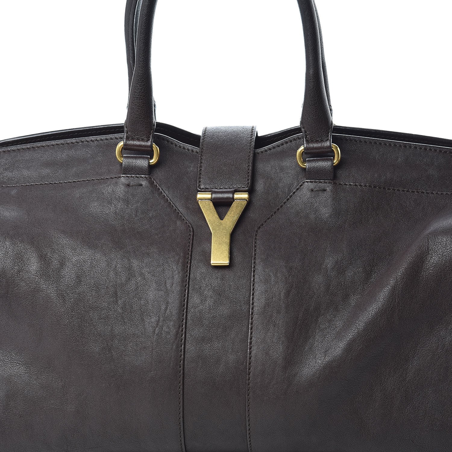 Saint Laurent Sheepskin Medium Cabas ChYc Dark Brown 8 of 23
