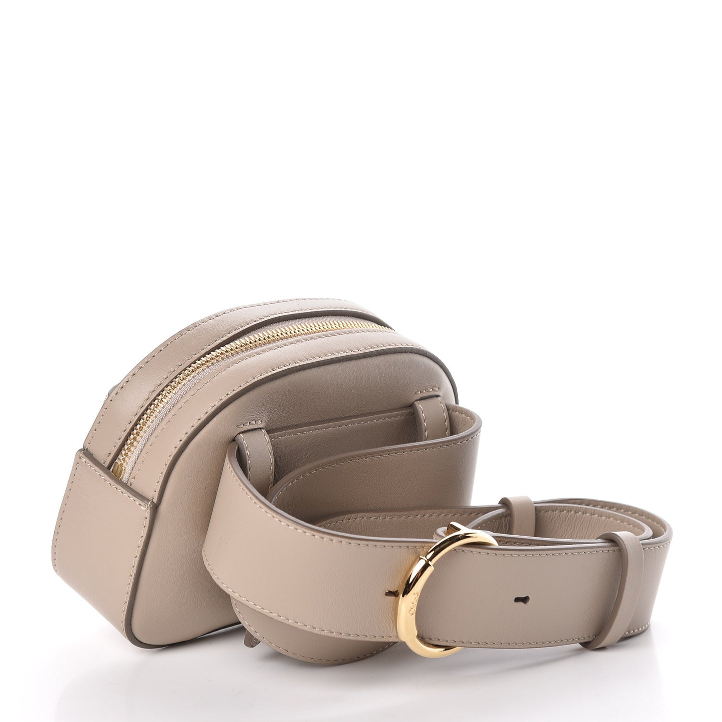 Smooth Calfskin Little Horses Embroidered Signature Belt Bag Pastel Grey