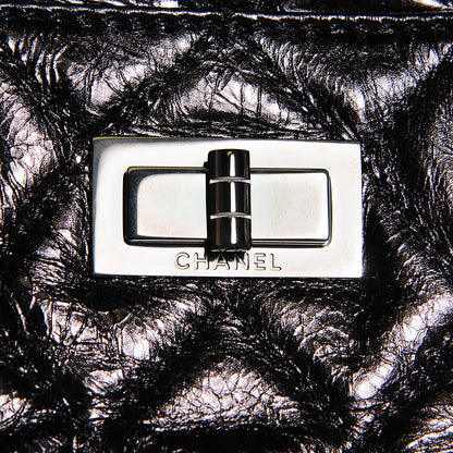 Chanel Metallic Aged Calfskin Quilted Medium Reissue Camera Case Black 6 of 8