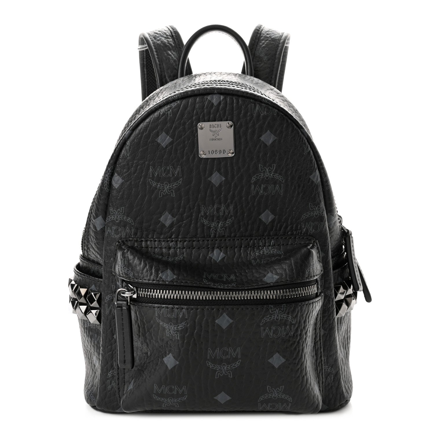 MCM Visetos Side Stud Mini Stark Backpack Black 1 of 8