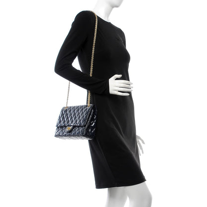 Chanel Distressed Patent Quilted 2.55 Reissue 226 Flap Navy 2 of 10