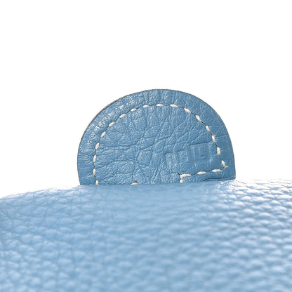 Hermes Taurillon Clemence Evelyne PM Blue Jean 7 of 8