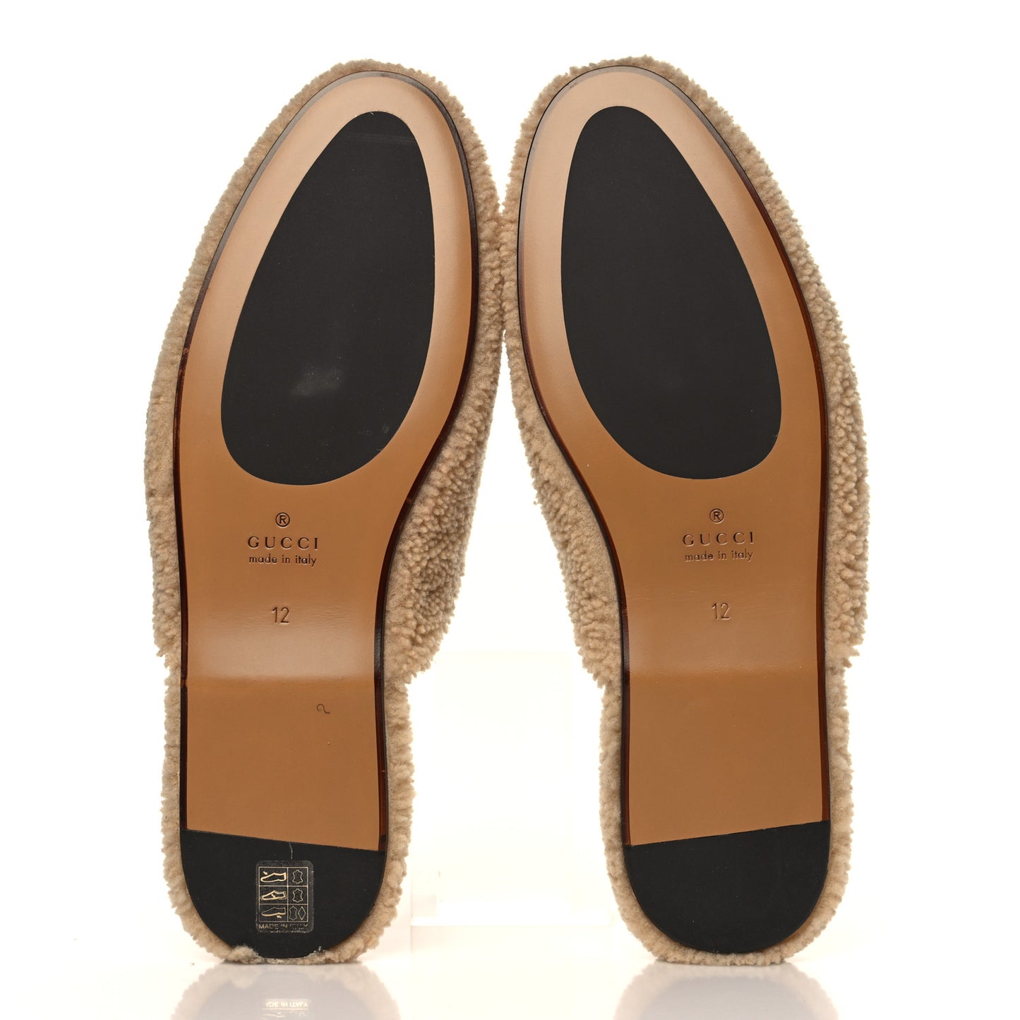Shearling Interlocking G Mens Slippers 12 Butterscotch Cocoa