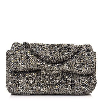 Chanel Crystal Tweed Quilted Medium Single Flap Black 1 of 11