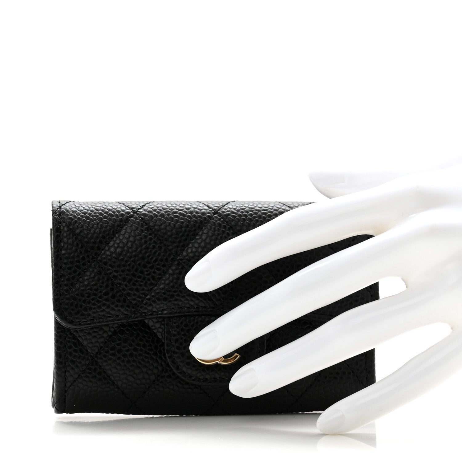 Chanel Caviar Quilted Flap Card Holder Wallet Black 2 of 9