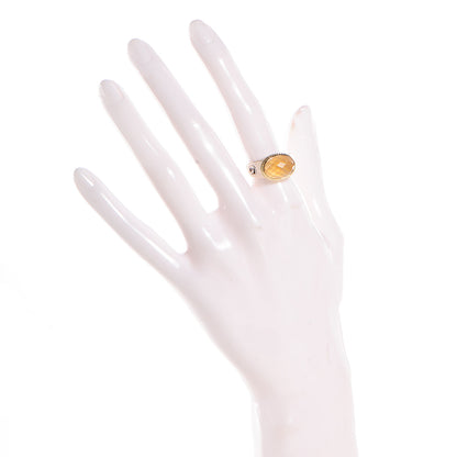 David Yurman Sterling Silver 18k Yellow Gold Citrine Domed Ring 7 2 of 5