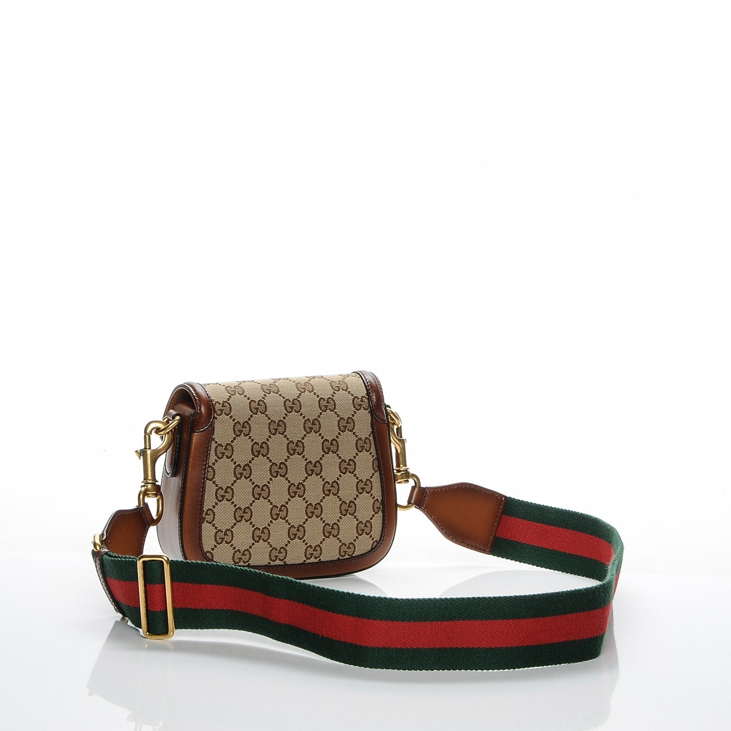 Gucci Monogram Small Lady Web Shoulder Bag Beige Cuir 3 of 7