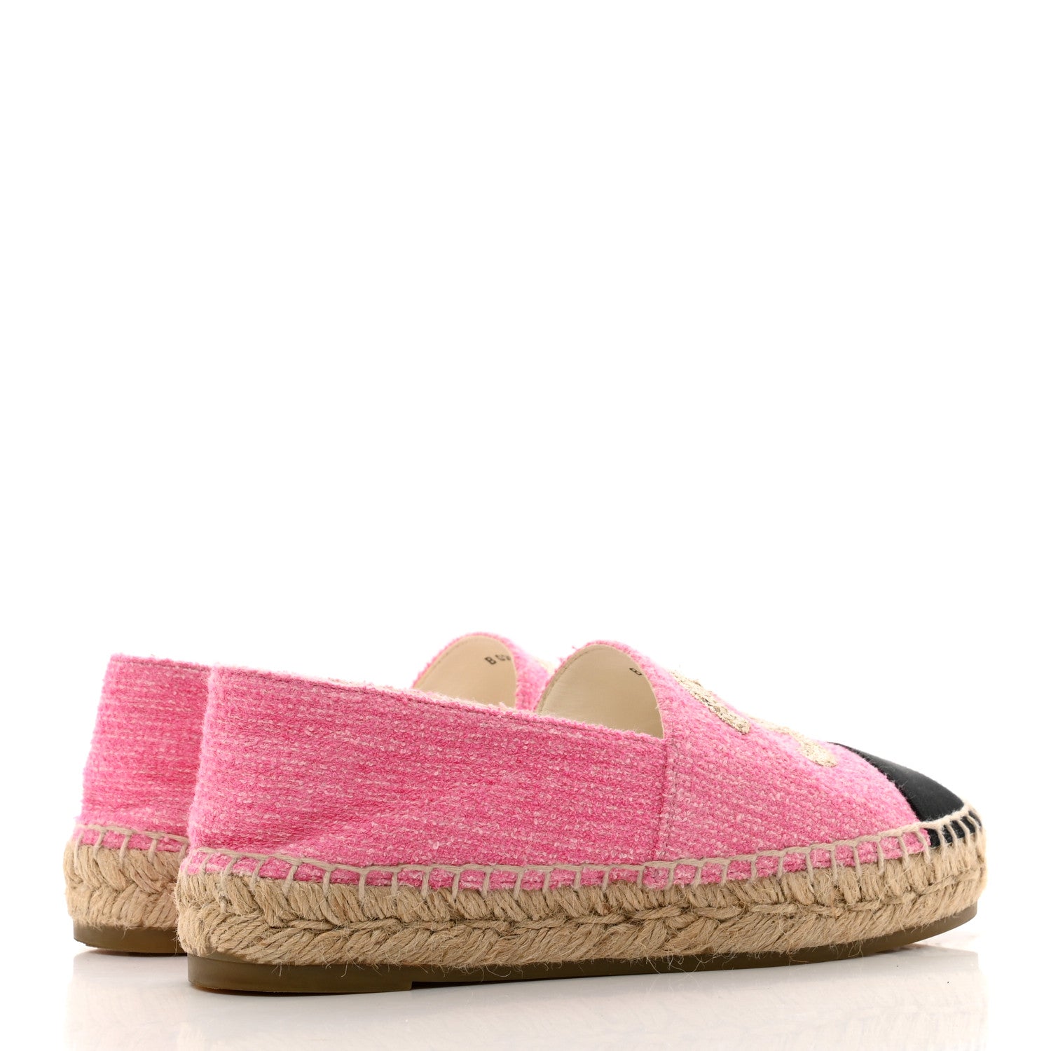 Chanel Tweed Grosgrain CC Espadrilles 36 Pink Black 4 of 9