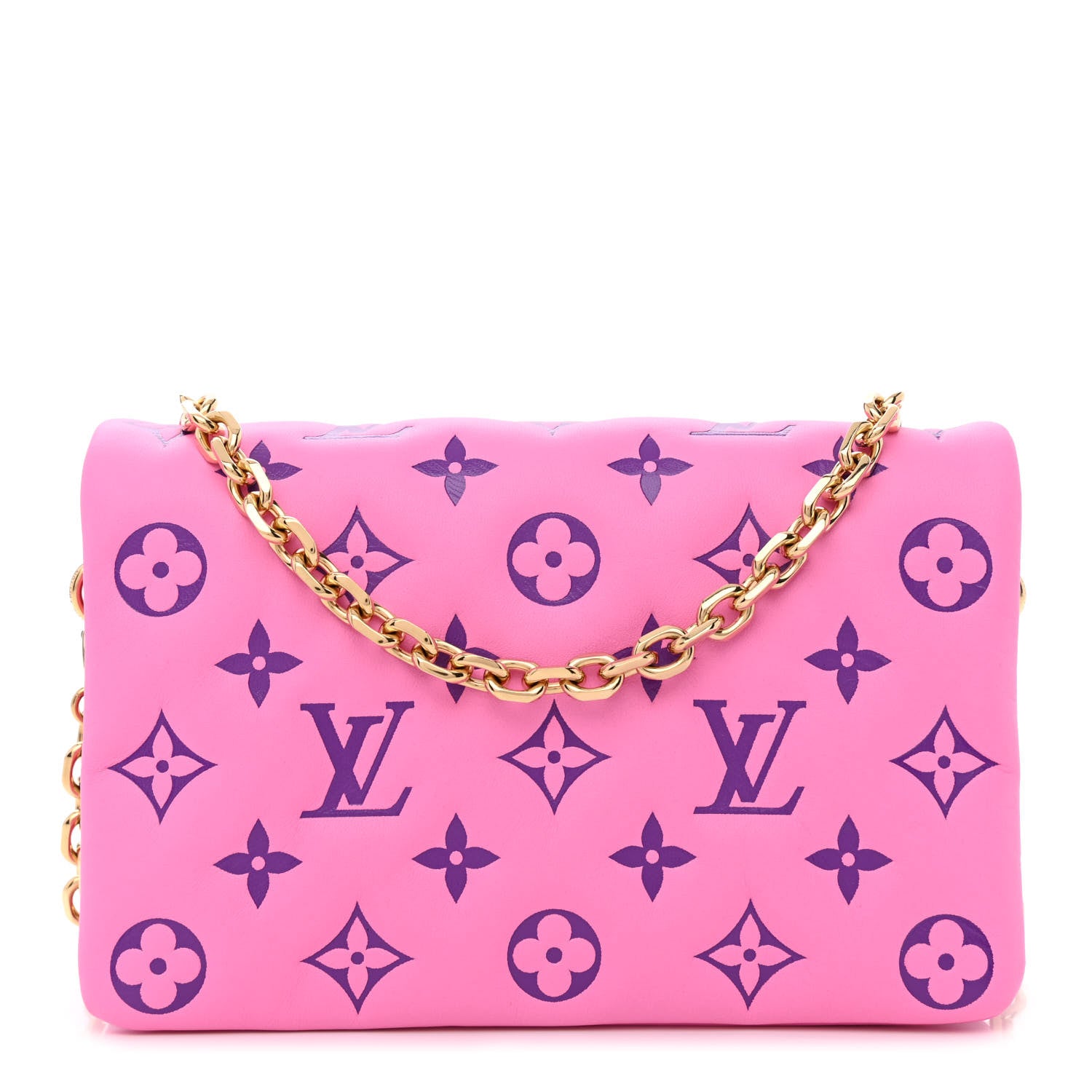 Louis Vuitton Lambskin Embossed Monogram Vuittamins Pochette Coussin Rose Violet 1 of 10