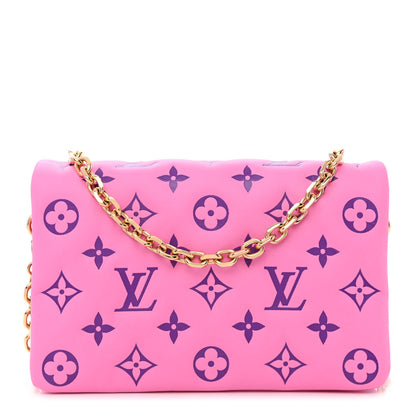 Louis Vuitton Lambskin Embossed Monogram Vuittamins Pochette Coussin Rose Violet 1 of 10