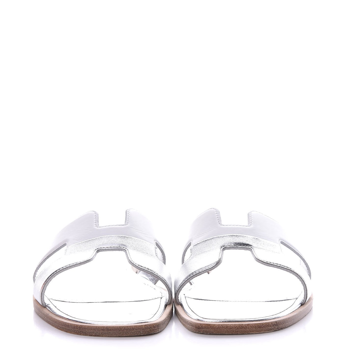 Metallic Nappa Box Oran Sandals 37.5 White Gris Argente