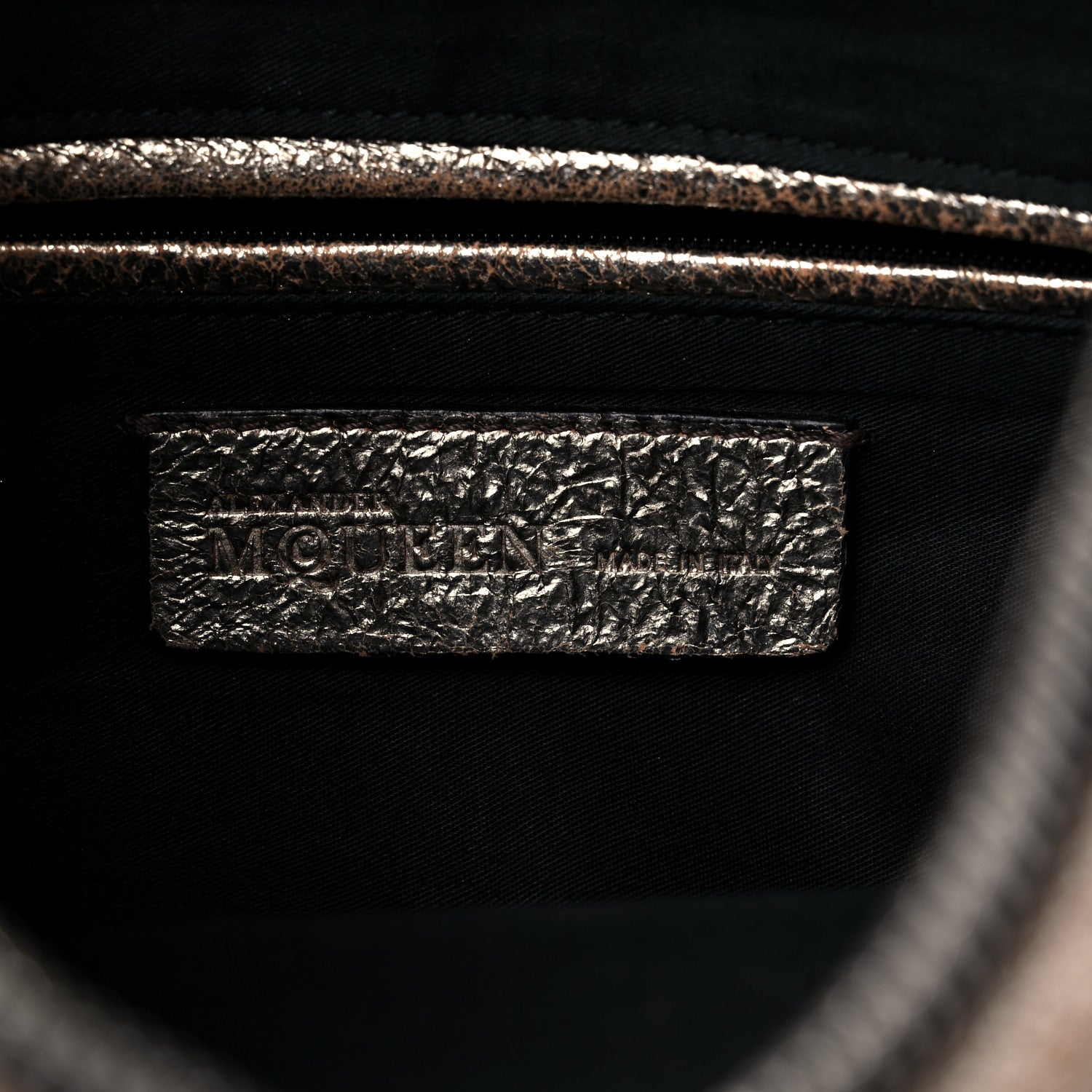 Alexander McQueen Metallic Crackled Lambskin De Manta Clutch Gold 6 of 13