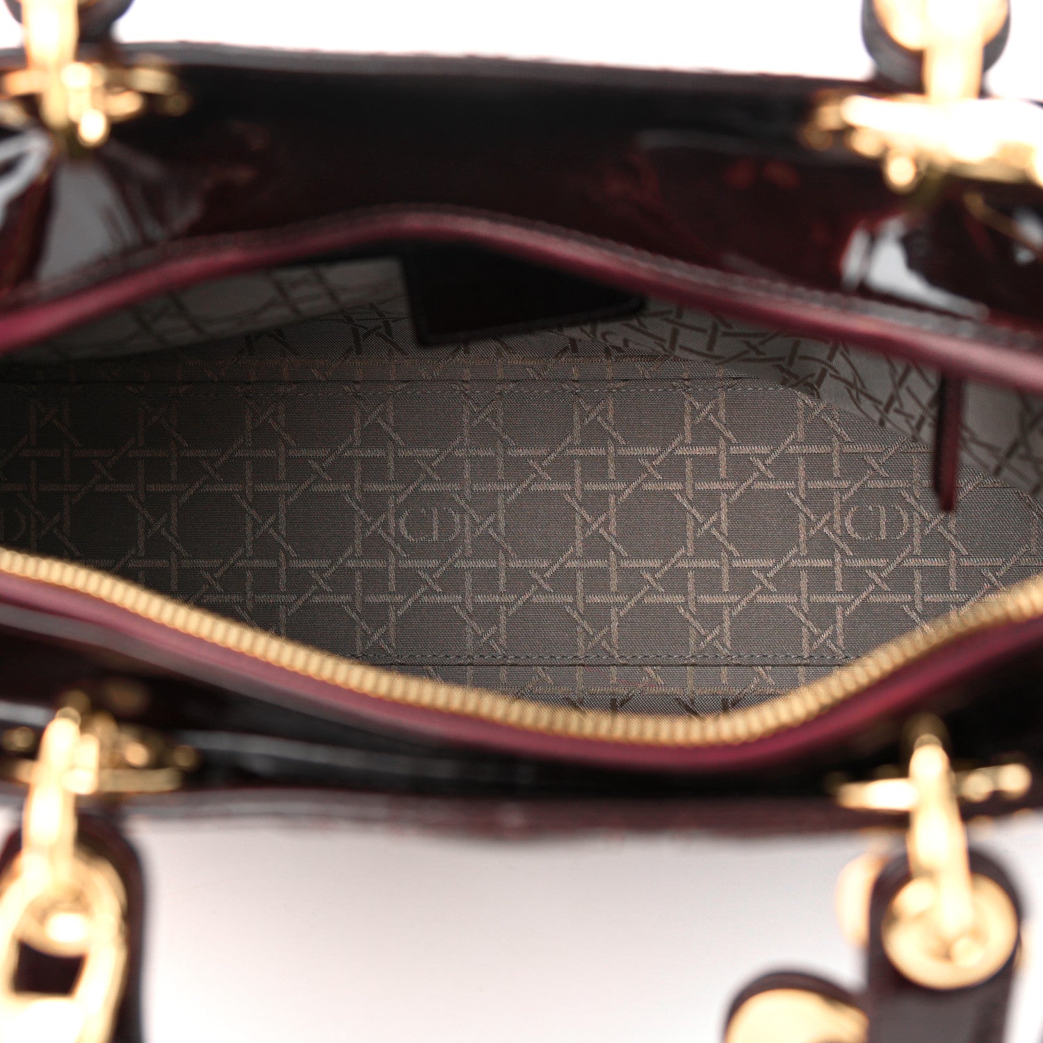 Christian Dior Patent Cannage Large Lady Dior Burgundy 5 of 12