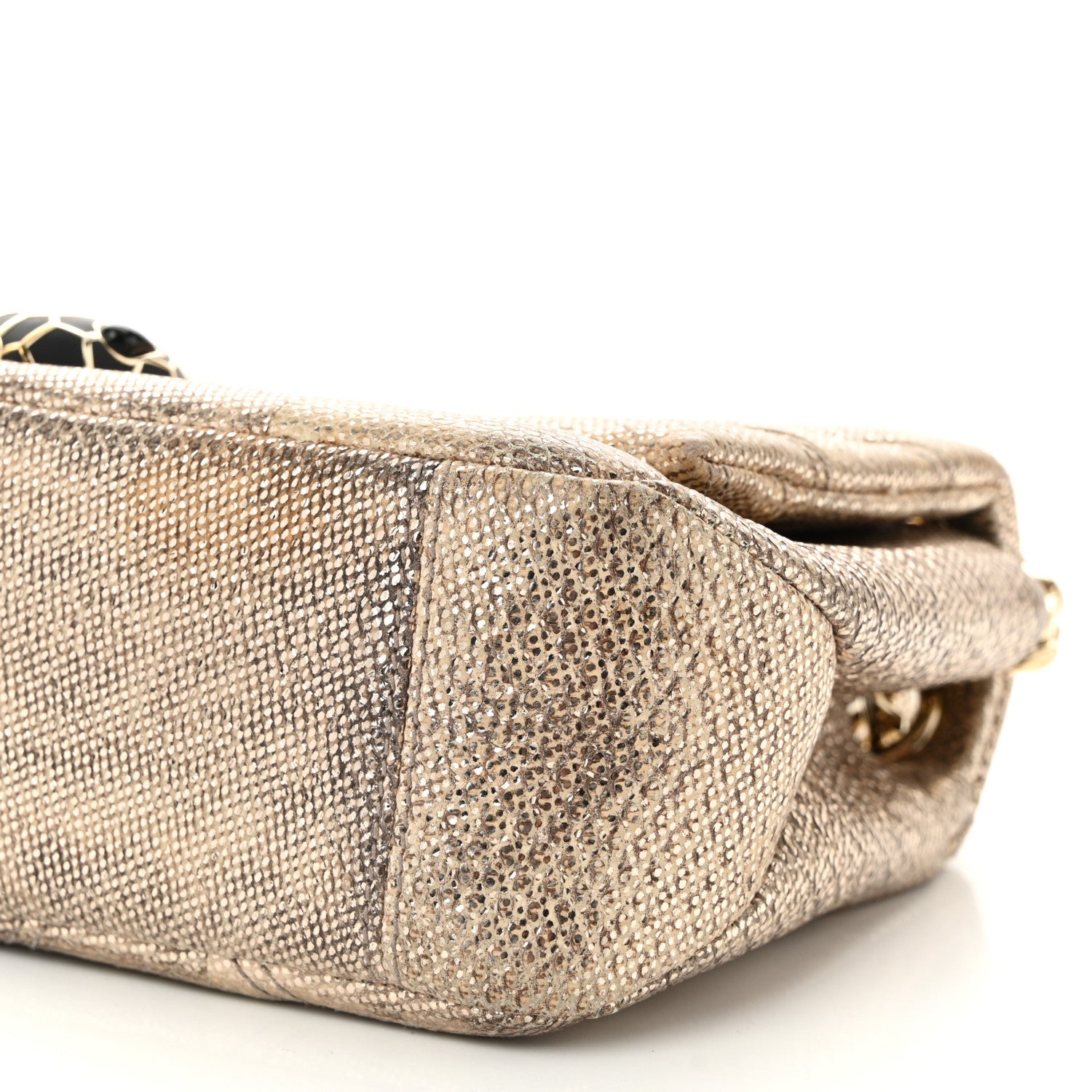 Bulgari Metallic Karung Matelasse Mini Serpenti Cabochon Crossbody Gold 10 of 10