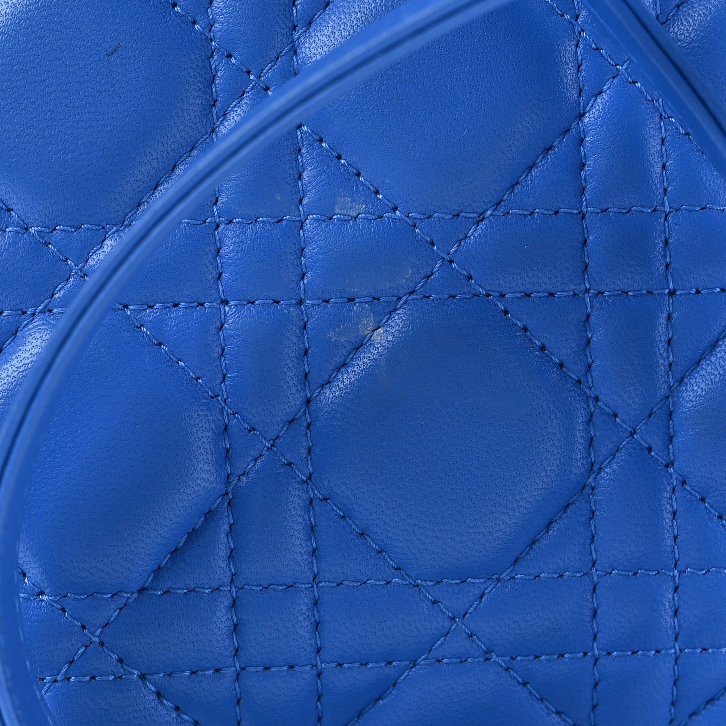 Lambskin Cannage Medium Lady Dior Blue Persan