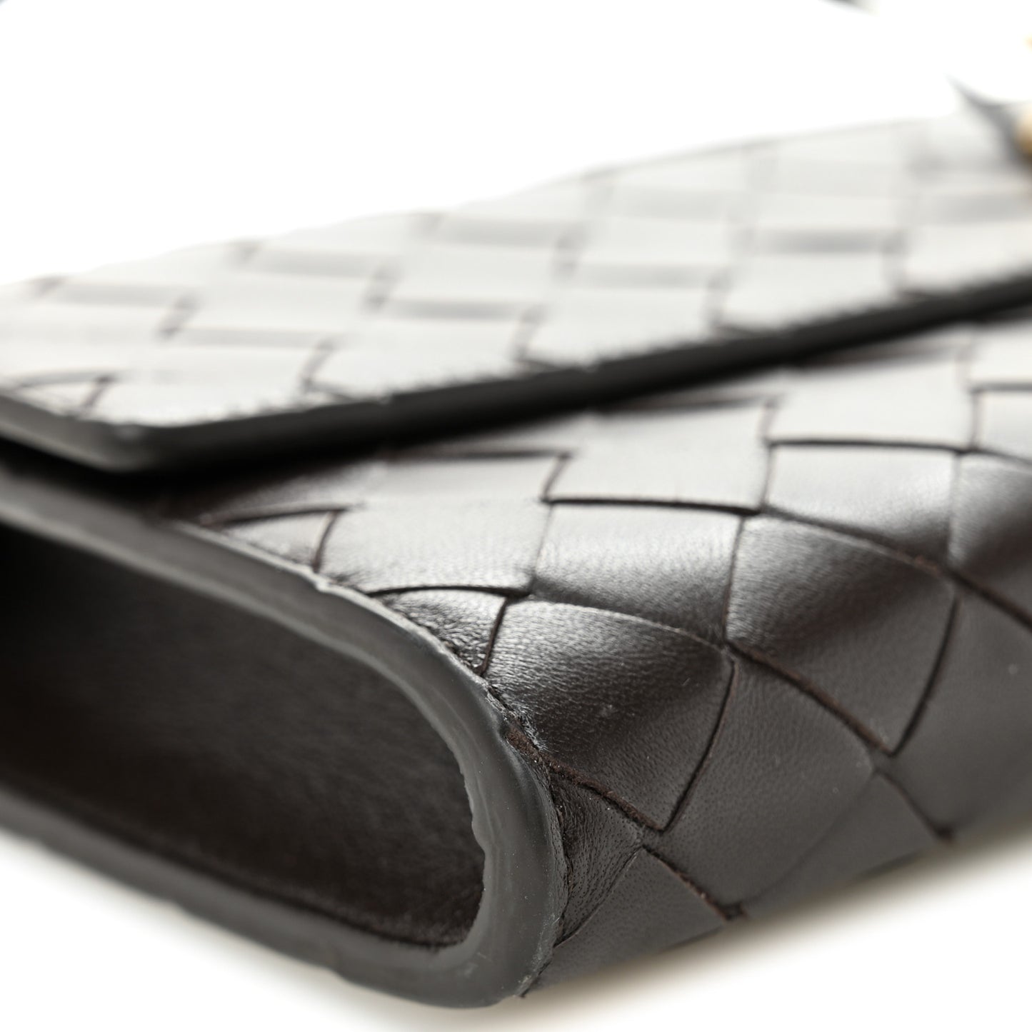 Nappa Intrecciato Long Andiamo Top Handle Clutch Fondant