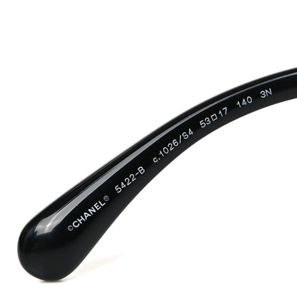 Chanel Acetate Strass Square Sunglasses 5422-B Black White 6 of 7