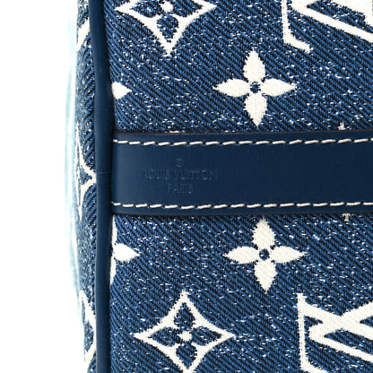 Louis Vuitton Monogram Jacquard Denim Speedy Bandouliere 25 Bleu 7 of 10