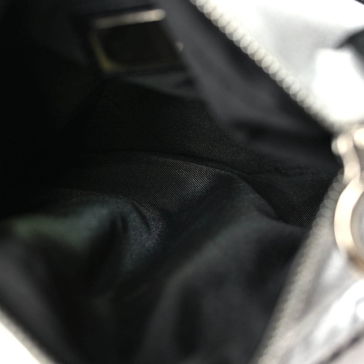 Fendi Calfskin Metal Small Oyster Black 5 of 11
