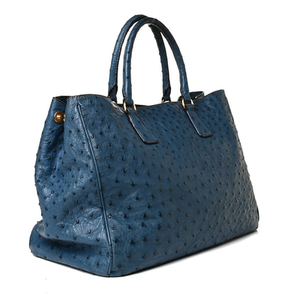 Prada Ostrich Executive Tote Cobalto 2 of 18