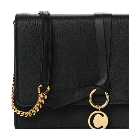 Chloe Grained Calfskin Alphabet Clutch Shoulder Bag Black 8 of 10
