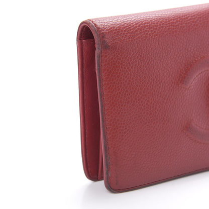 Chanel Caviar Timeless CC Yen Wallet Red 10 of 19