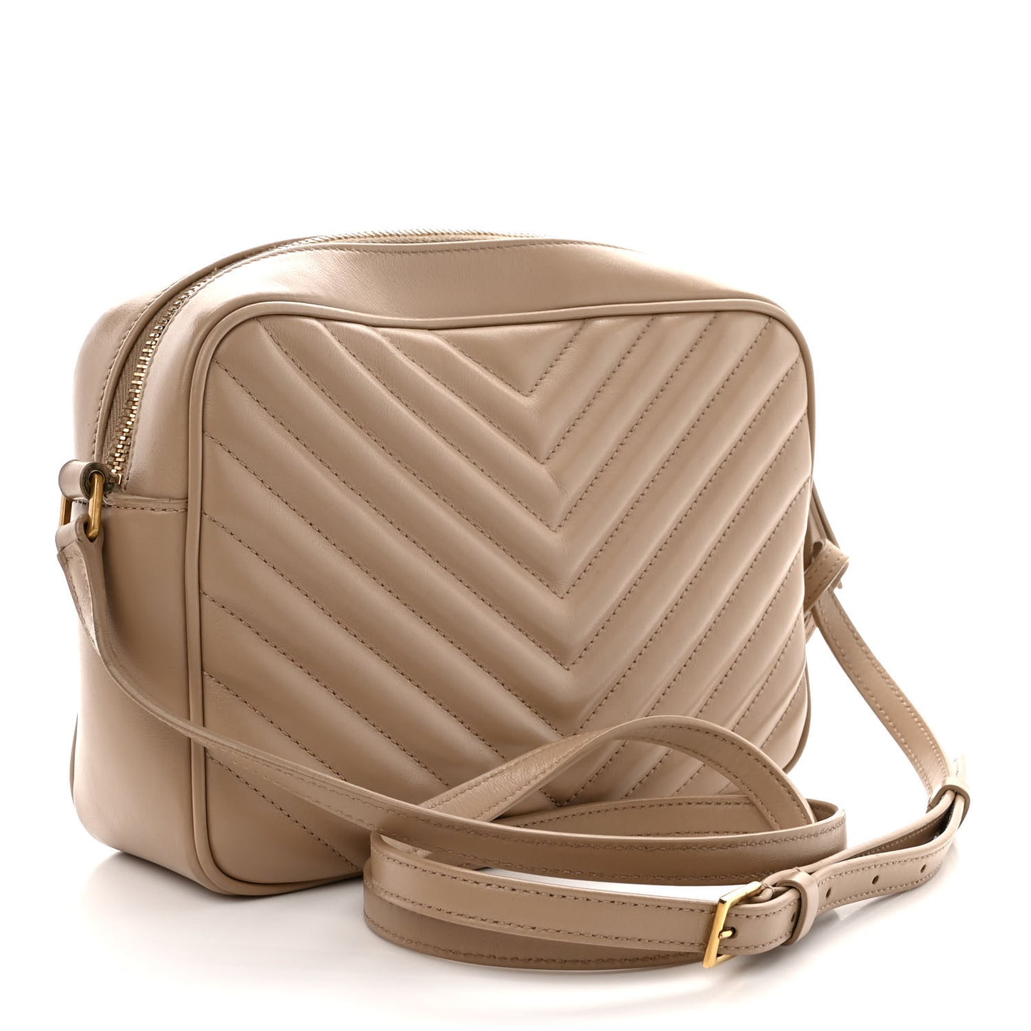 Calfskin Matelasse Monogram Lou Camera Bag Dark Latte