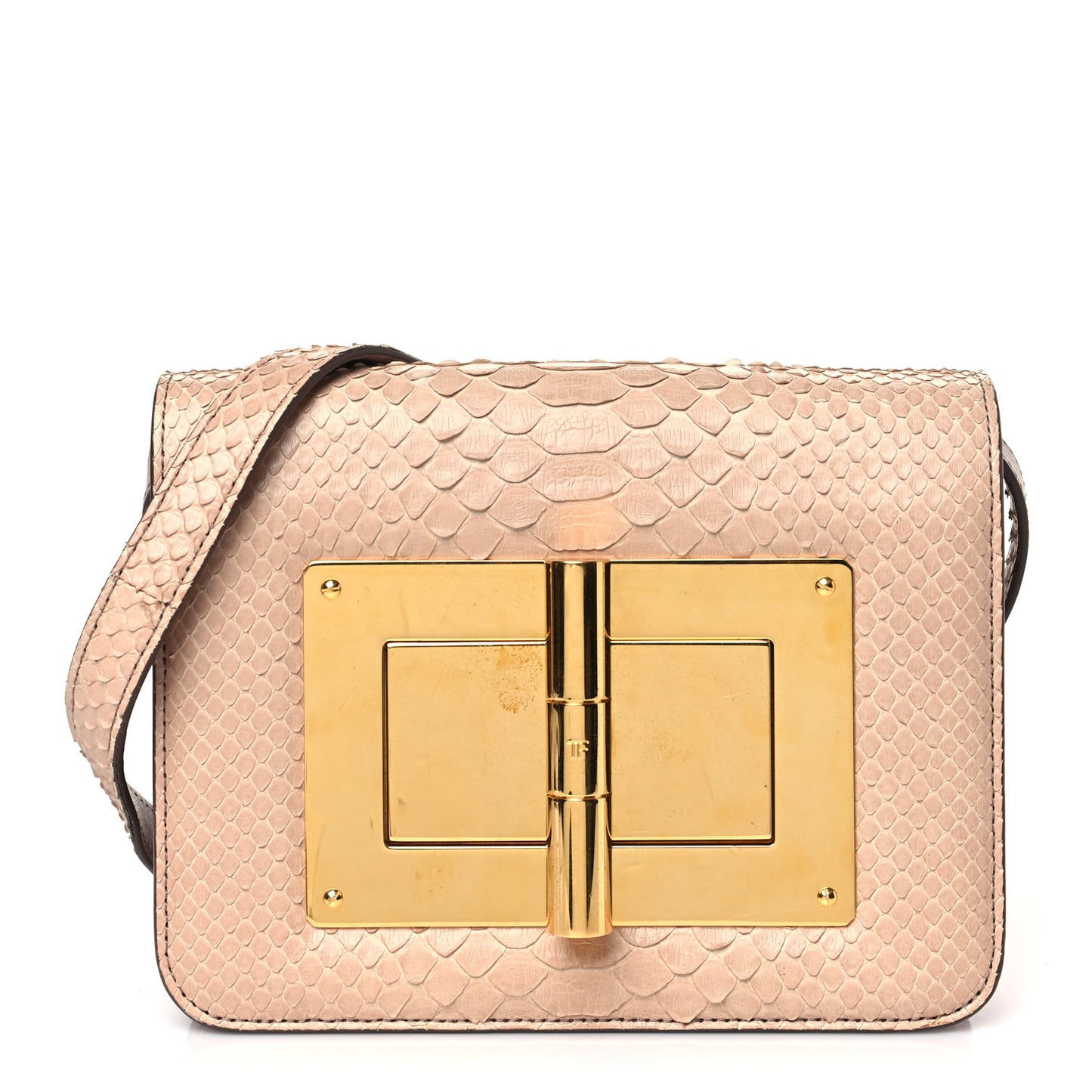 Snakeskin Medium Natalia Shoulder Bag Beige