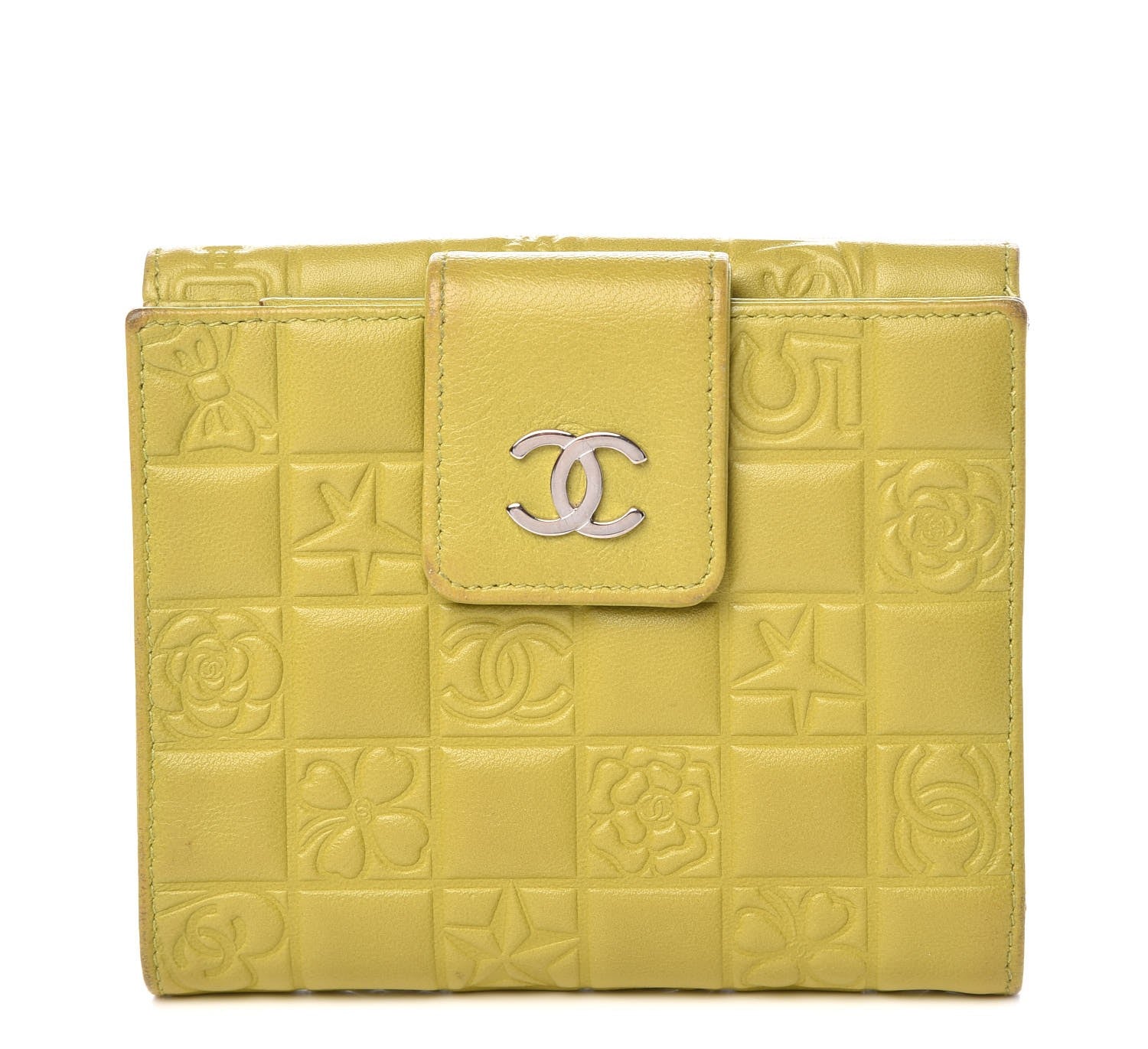 Chanel Lambskin Precious Symbols French Flap Wallet Light Green 1 of 14