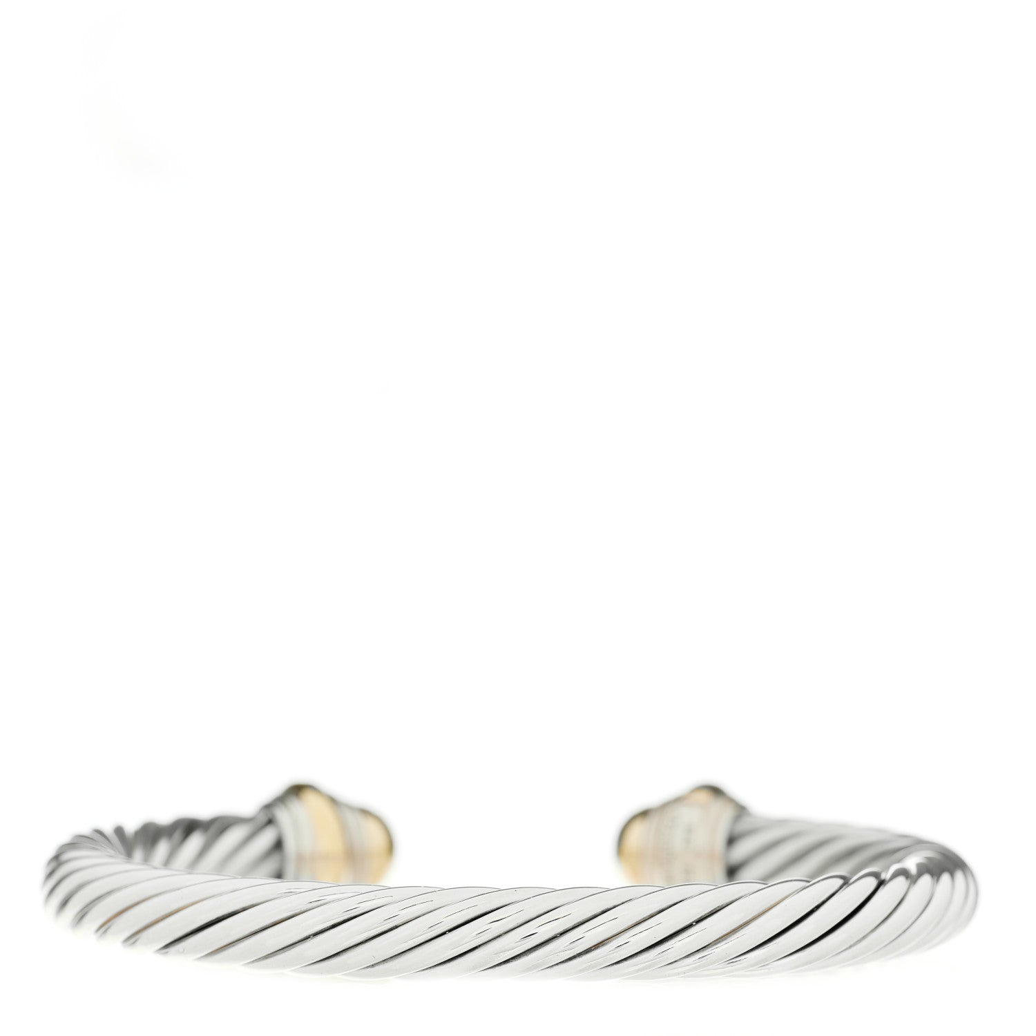 David Yurman Sterling Silver 14K Yellow Gold 7mm Cable Classics Bracelet 2 of 3