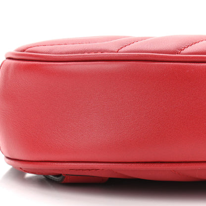 Gucci Calfskin Matelasse GG Marmont Belt Bag 85 34 Hibiscus Red 10 of 11