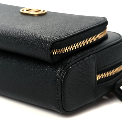 Christian Dior Grained Calfskin Caro Double Pouch Black 10 of 10