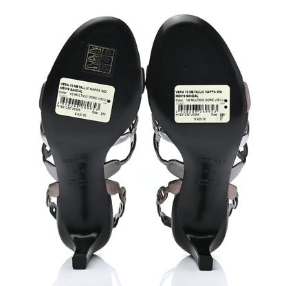 Hermes Metallic Nappa Vera Sandals 35.5 Multicolor Dore Vieilli 5 of 9