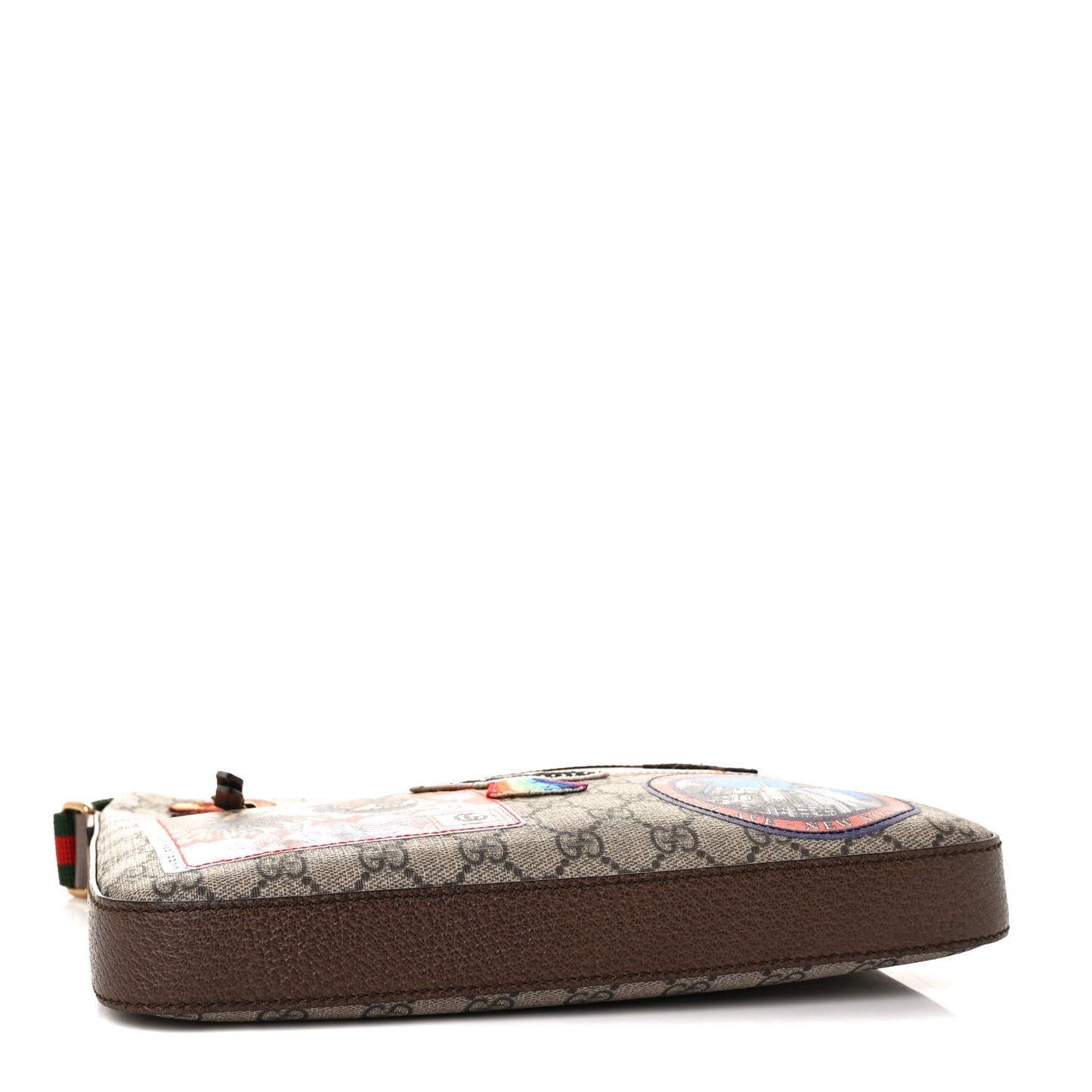 Soft GG Supreme Monogram Courrier Web Medium Flat Messenger Bag Beige New Acero Multicolor