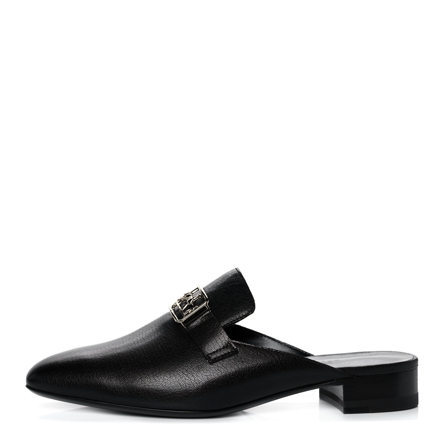 Hermes Goatskin Vincennes Mules 38 Black 1 of 9