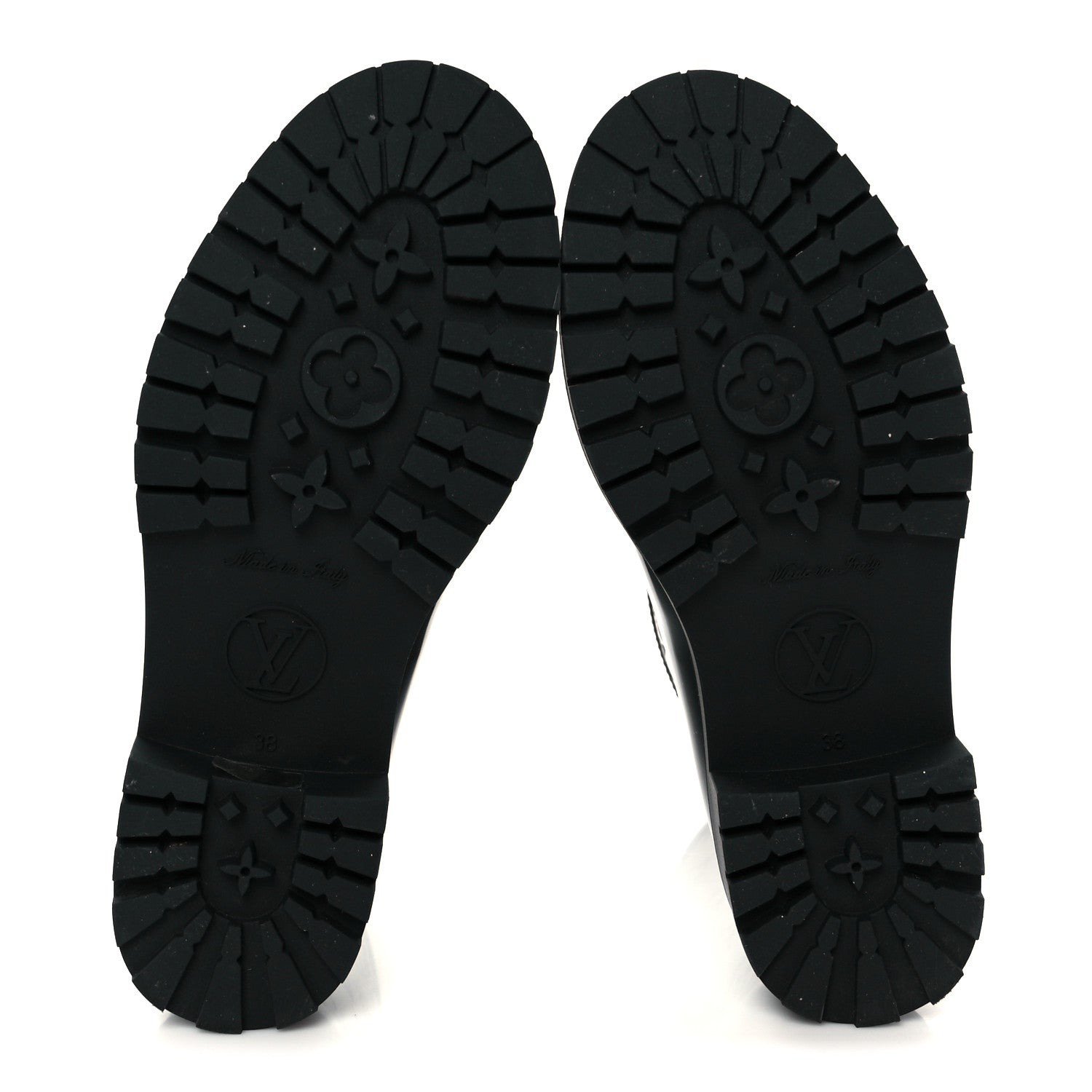 Louis Vuitton Rubber Embossed Monogram Drops Flat Half Boots 38 Black 6 of 9