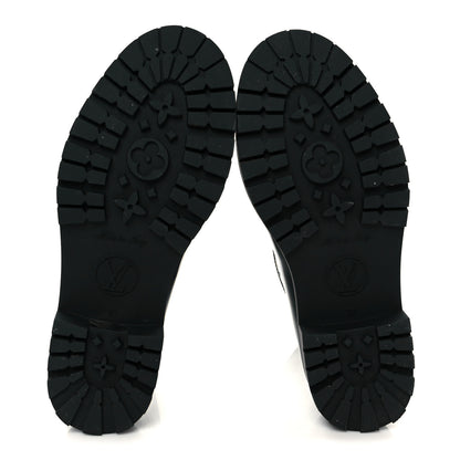 Louis Vuitton Rubber Embossed Monogram Drops Flat Half Boots 38 Black 6 of 9