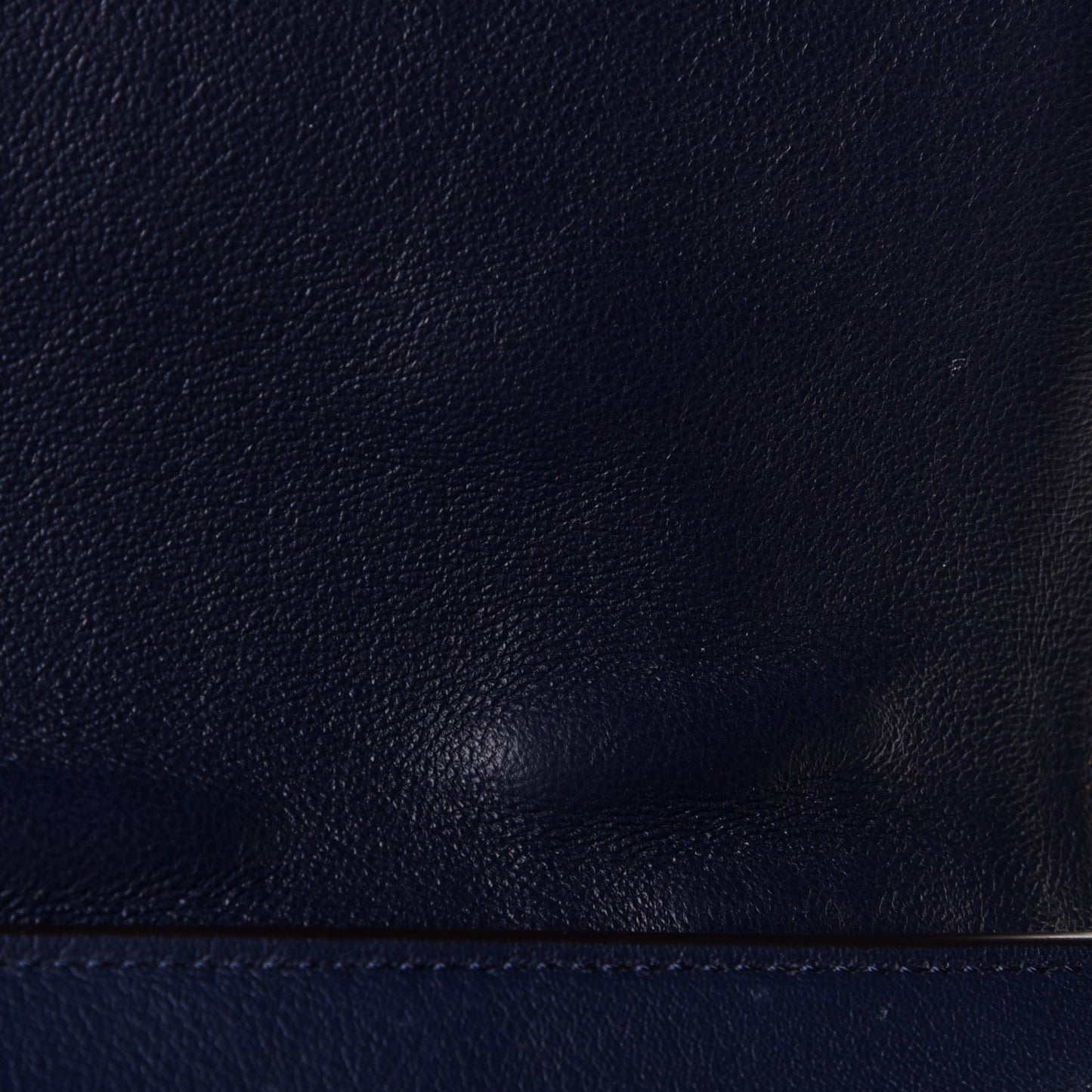 Drummed Calfskin Suede Medium Trapeze Navy Blue