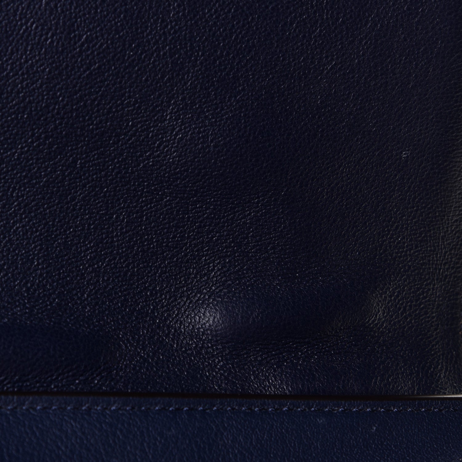 Celine Drummed Calfskin Suede Medium Trapeze Navy Blue 6 of 11