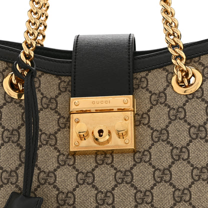 Gucci GG Supreme Monogram Small Padlock Tote Black 9 of 11