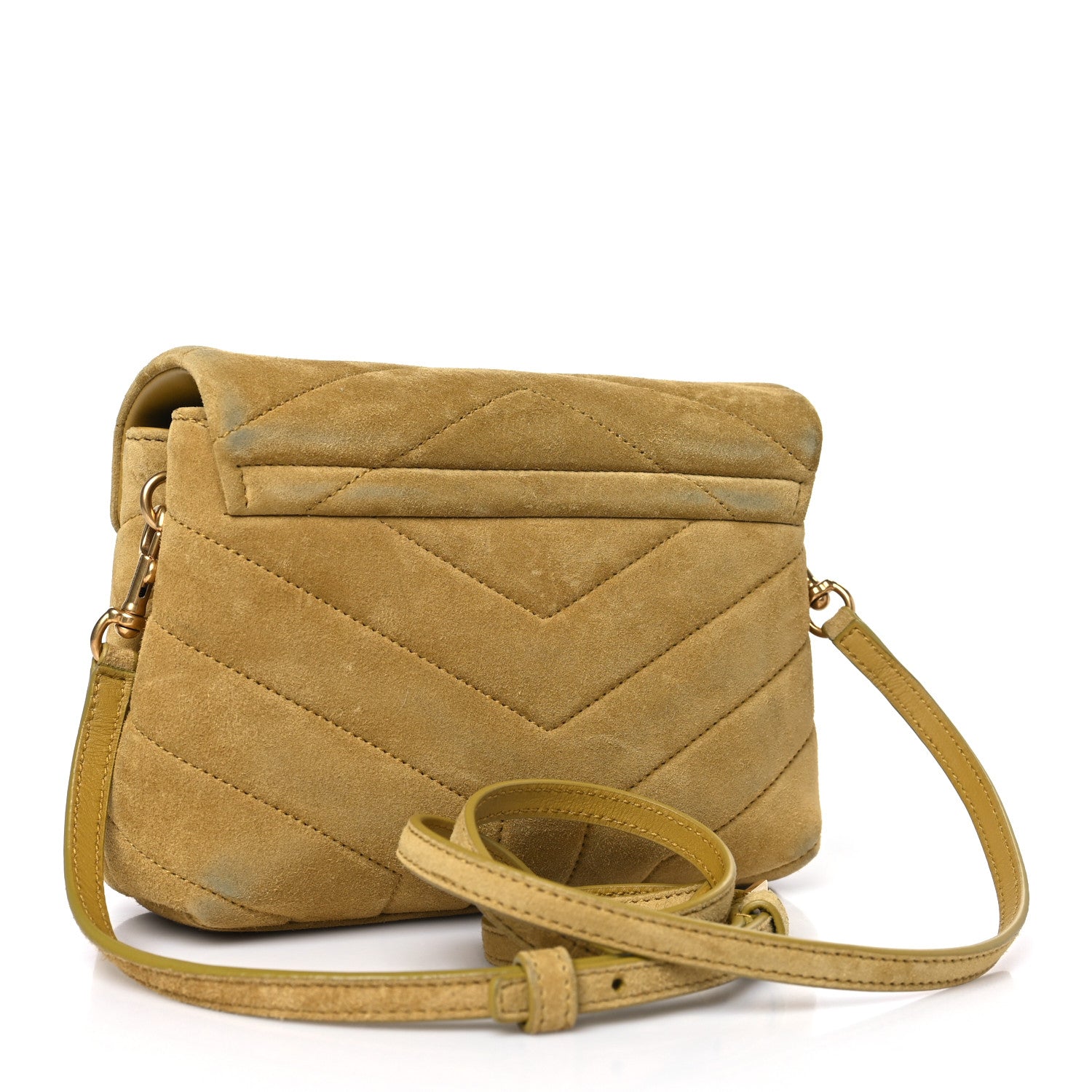 Saint Laurent Suede Toy Loulou Shoulder Bag Chartreuse 3 of 18