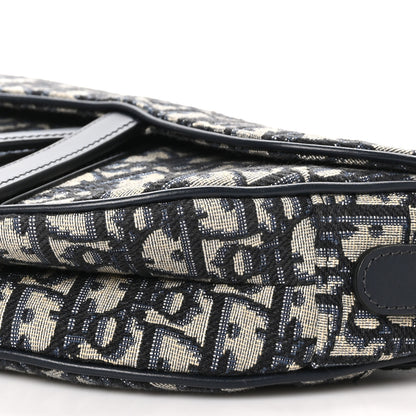 Christian Dior Oblique Saddle Bag With Strap Blue 10 of 10