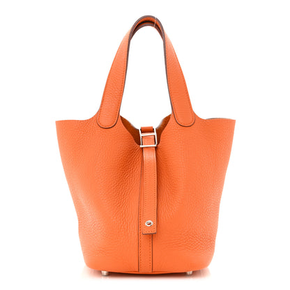 Hermes Taurillon Clemence Picotin Lock 18 PM Orange 1 of 11