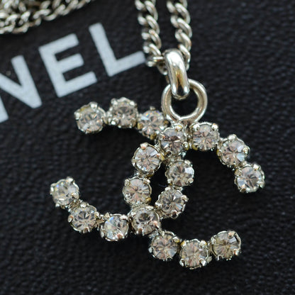 Chanel Crystal CC Necklace Silver 4 of 5