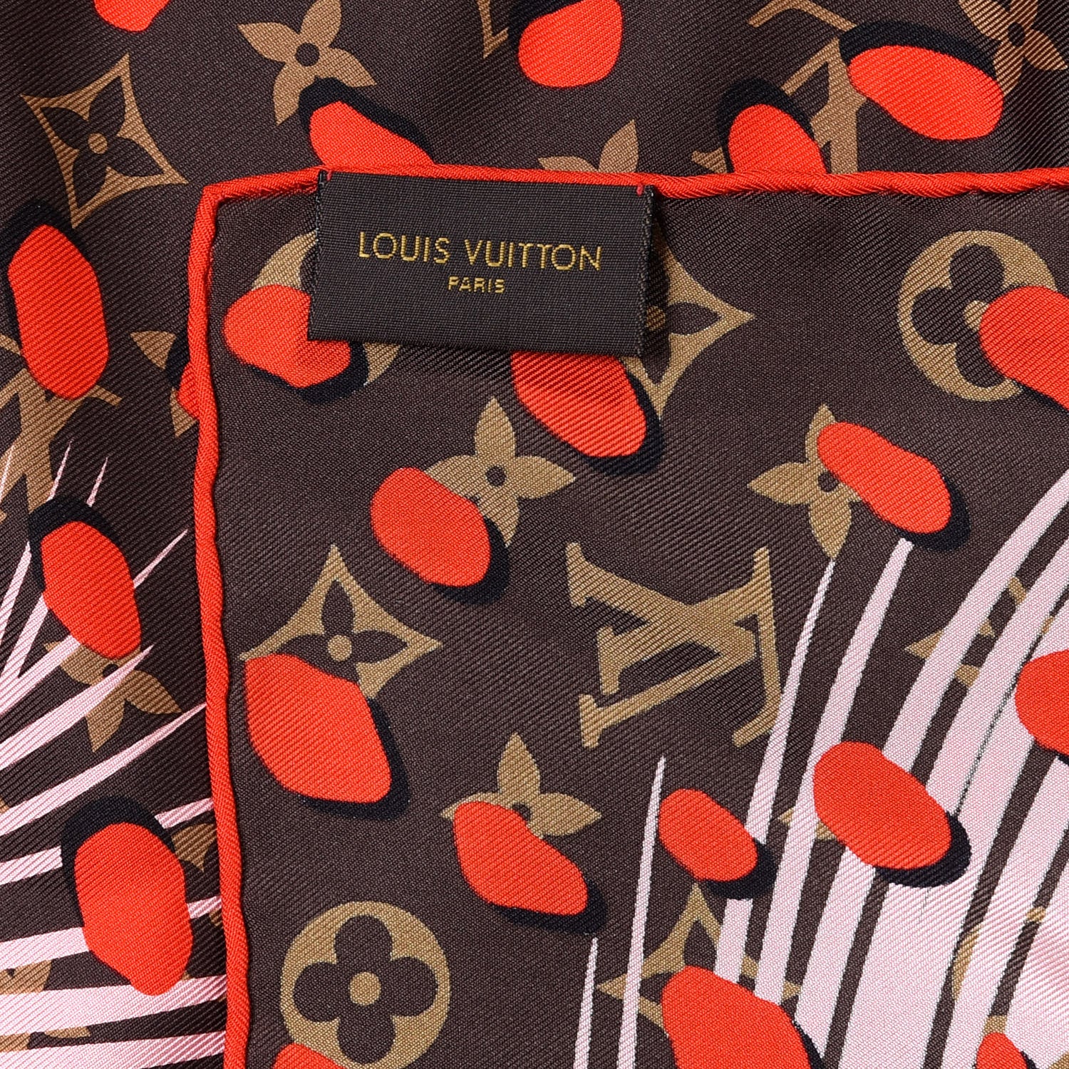 Louis Vuitton Silk Monogram Jungle Dots Scarf Sugar Pink Poppy 3 of 3