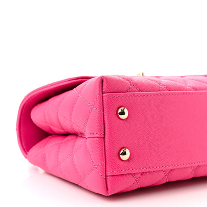 Chanel Caviar Quilted Mini Coco Handle Flap Rose 9 of 12