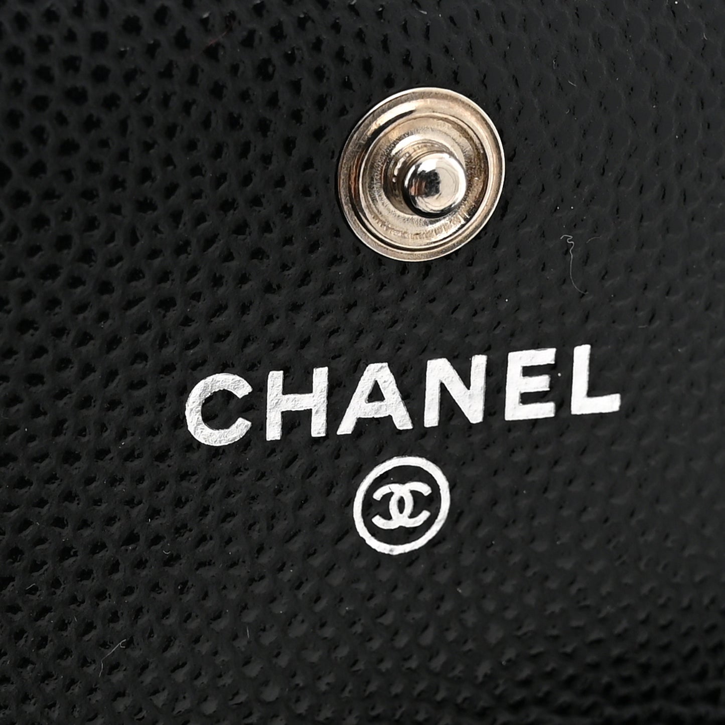 Caviar Quilted Coco Chanel Logo Flap Card Holder Black